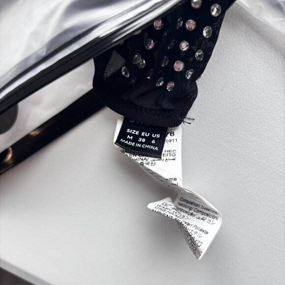 SHEIN Women's Black & Silver Studded Glam & Edgy Long Sleeve Add-On Top NIB - Picture 6 of 6